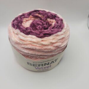 Bernat Velvet Stripes Yarn - Maroon Coral Discontinued Shades